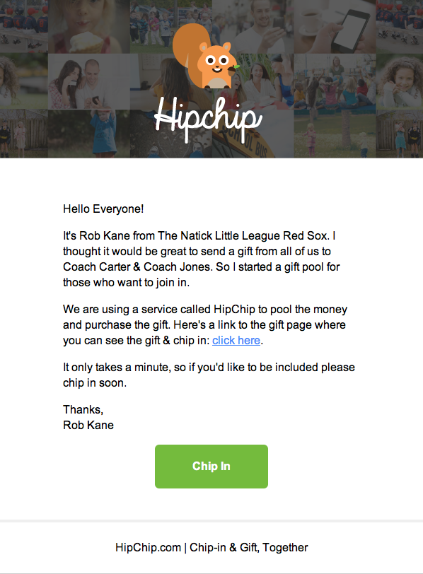 HipChip Invitation Email